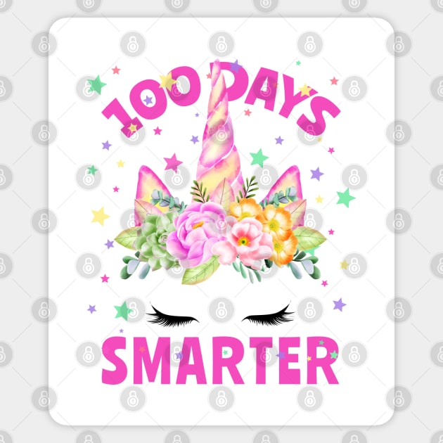 100 Days Smarter 100 Days of School Unicorn Face Costume Sticker by creative